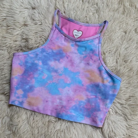 LoveShackFancy x BeachRiot Pastel Tie-Dye Sports Bra Top - Size Small - Picture 3 of 6